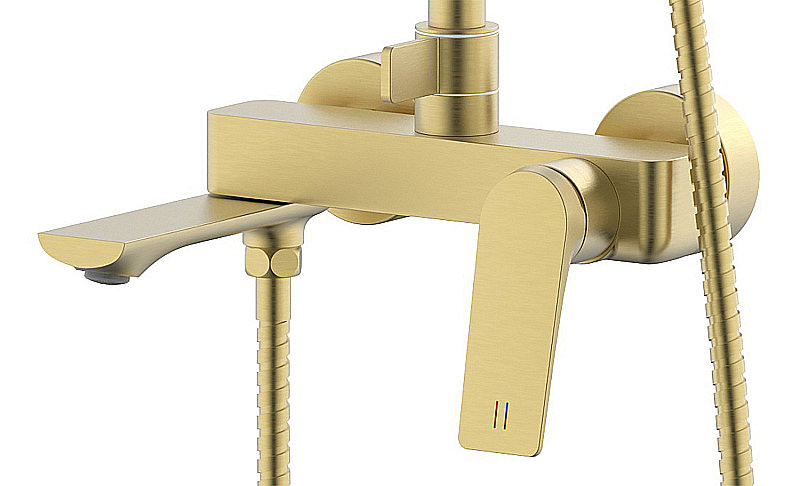 Душевая система Azario Lursy AZ-K2349MG золото матовое купить в интернет-магазине сантехники Sanbest