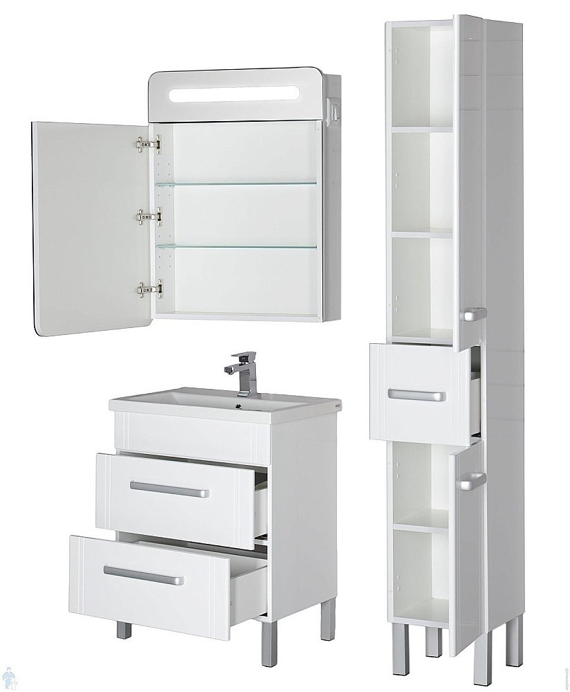 Зеркальный шкаф Aquanet Лукка 60 купить в интернет-магазине сантехники Sanbest