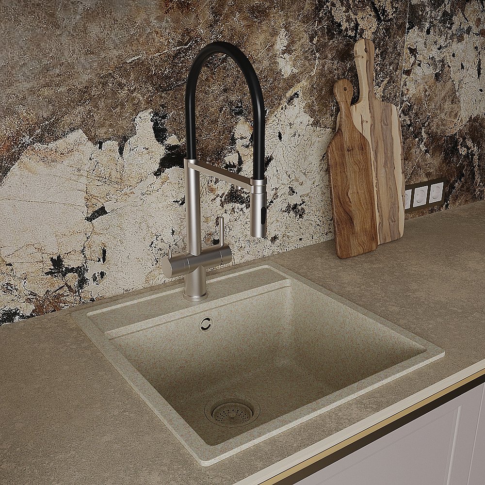 Смеситель для кухни Oliveeka K OL-458009-BN никель брашированный купить в интернет-магазине сантехники Sanbest