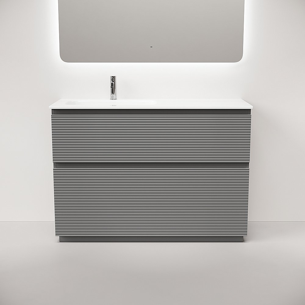 Тумба с раковиной Sancos Folk Floor FL120FLES/FL120FRES Ergraut soft для ванной в интернет-магазине Sanbest