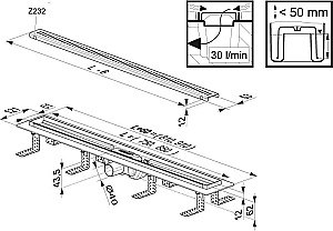 Душевой трап Ravak Zebra X01433 750 купить в интернет-магазине Sanbest