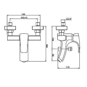 Смеситель для ванны PAINI Angel ANCR111 хром купить в интернет-магазине сантехники Sanbest