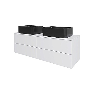 Тумба с раковиной Orange Otto 130 Ot-130TuMDF+B02-460MB белая глянцевая для ванной в интернет-магазине Sanbest