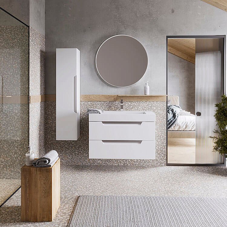 Пенал Aqwella Cube 30 CUB0503W белый для ванной в интернет-магазине сантехники Sanbest