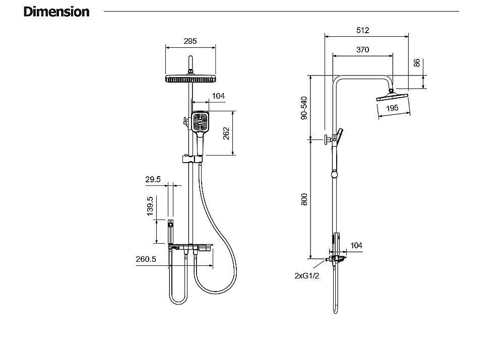 Душевая система Aquatek Поларис AQ3040CR хром купить в интернет-магазине сантехники Sanbest