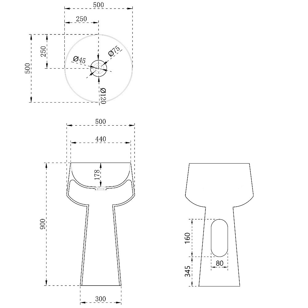 Раковина отдельностоящая ABBER Stein AS2508-H белая матовая купить в интернет-магазине Sanbest