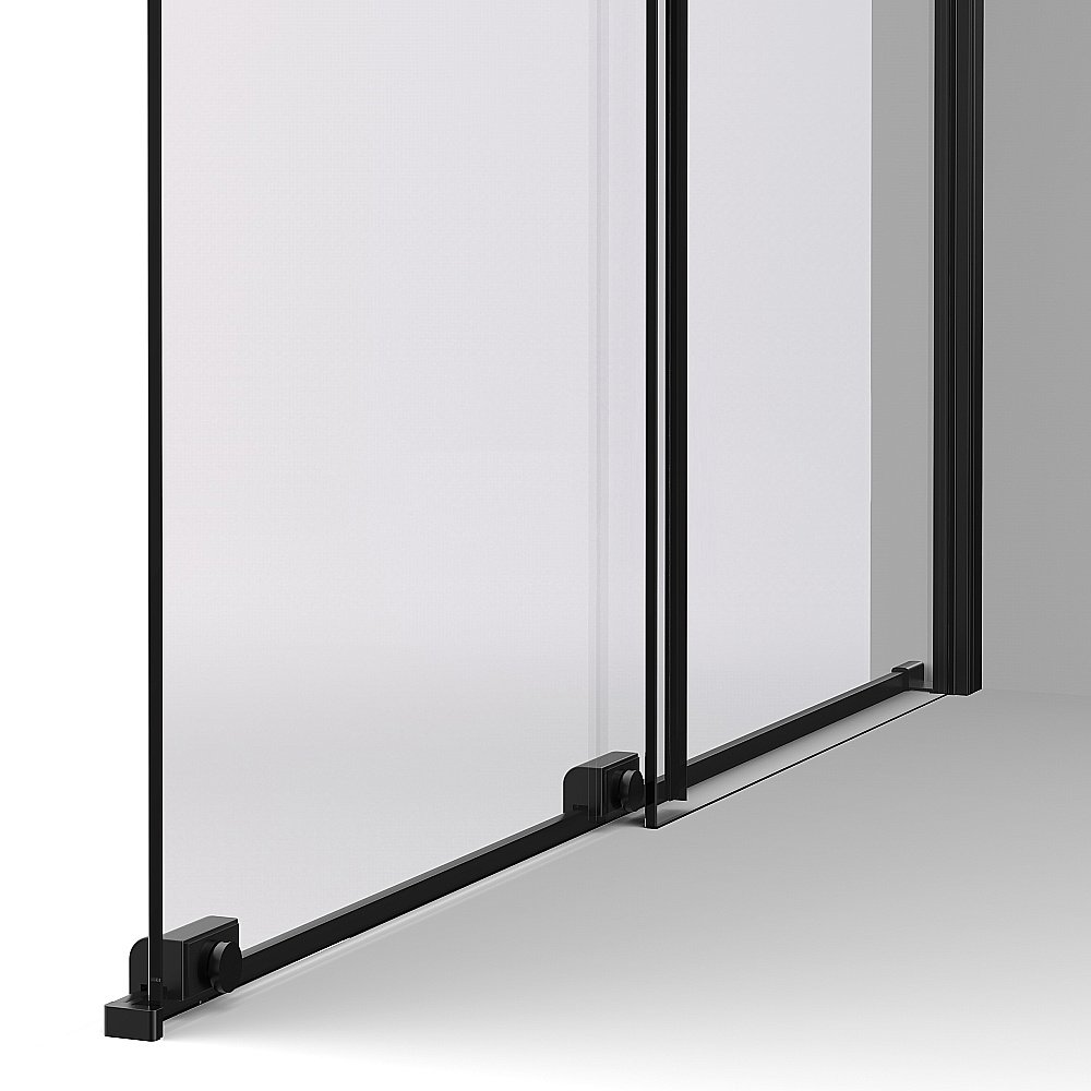Душевая перегородка Vincea Walk-In VSW-1WSL120CLB 120 профиль черный матовый/стекло прозрачное купить в интернет-магазине Sanbest