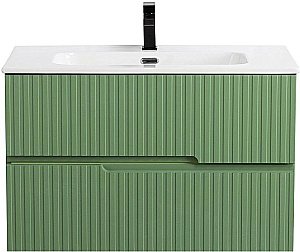 Тумба с раковиной Cezares DUET-N 80 DUET-N-800-2C-SO-PS-P фисташковый софт для ванной в интернет-магазине Sanbest