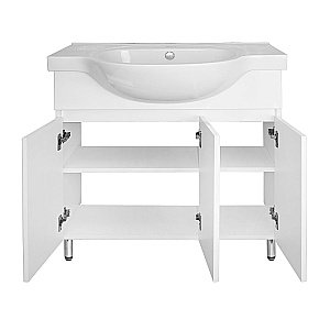 Тумба с раковиной Loranto Ирис CS00093567 80Н напольная, с раковиной Teo 80, белая для ванной в интернет-магазине Sanbest