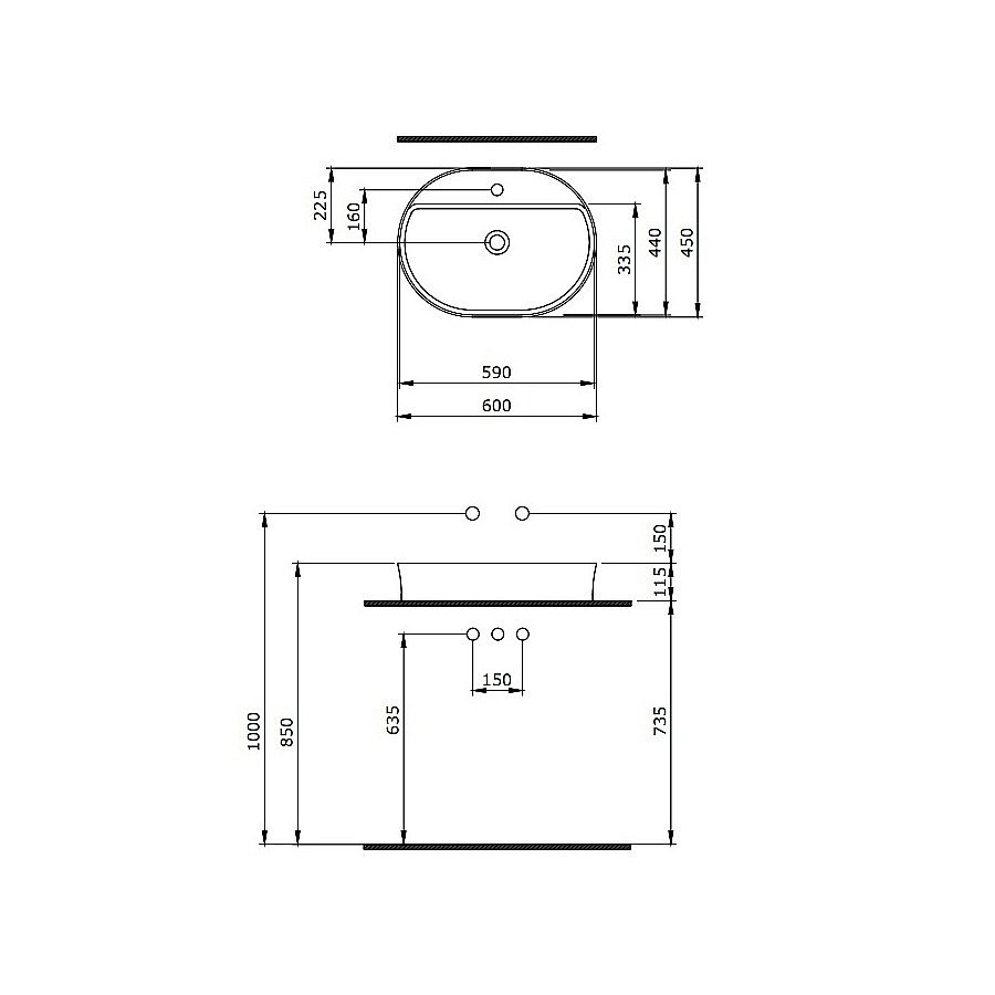 Раковина Berges Ego SL 60 182016 белая купить в интернет-магазине Sanbest
