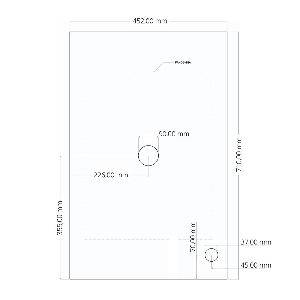 Столешница Grossman Вива 70 507003 черная глянцевая для ванной в интернет-магазине сантехники Sanbest