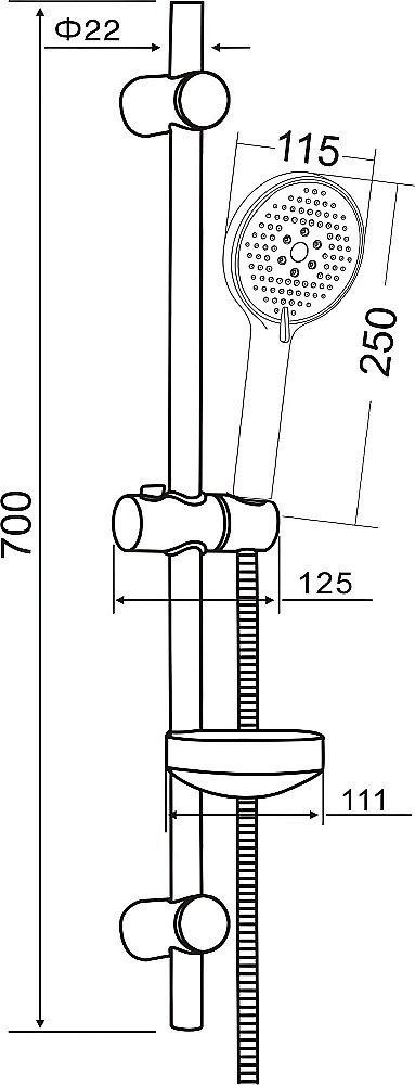 Душевой гарнитур Orange OS132b черный купить в интернет-магазине сантехники Sanbest