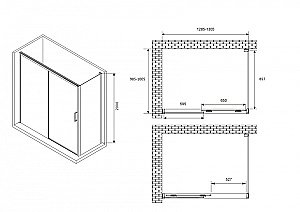 Душевой уголок ABBER Komfort AG93130-S102 130х100 стекло прозрачное/профиль хром купить в интернет-магазине Sanbest