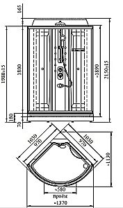 Душевая кабина Радомир Паола 103х103 стекло прозрачное/профиль черный купить в интернет-магазине Sanbest