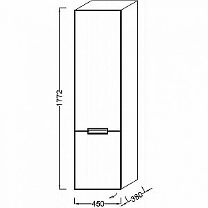 Пенал Jacob Delafon REVE EB1141G-G95 45 оливковый блестящий, левосторонний для ванной в интернет-магазине сантехники Sanbest