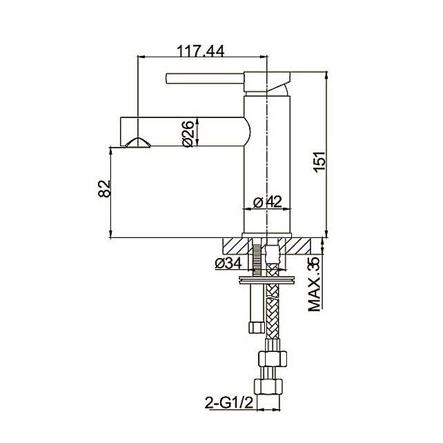 Смеситель для раковины Caprigo Don 53-020-CRM хром купить в интернет-магазине сантехники Sanbest