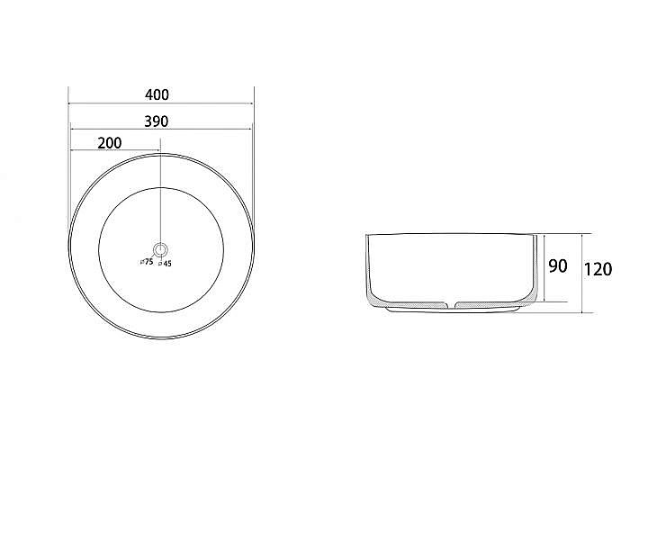 Раковина накладная ABBER Bequem AC2109 белая купить в интернет-магазине Sanbest