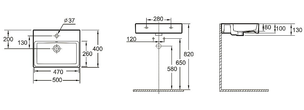 Раковина накладная Jacob Delafon SULLY EVT112-00 50 белая купить в интернет-магазине Sanbest