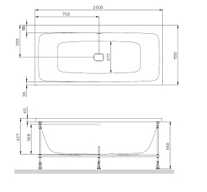 Ванна акриловая AM.PM Func W84A-150-070W-A 150x70 купить в интернет-магазине Sanbest