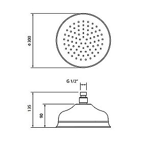 Верхний душ Migliore Roma ML.ROM-35.630.BR бронза купить в интернет-магазине сантехники Sanbest