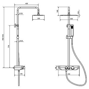 Душевая система Excellent Krotos 8080 хром купить в интернет-магазине сантехники Sanbest