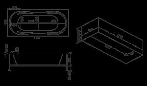 Ванна с гидромассажем BAS Ахин 170x80 купить в интернет-магазине Sanbest