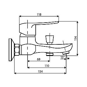 Смеситель для ванны Dorff Ultra D4085016 хром купить в интернет-магазине сантехники Sanbest