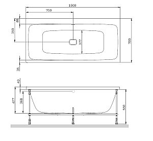 Ванна акриловая AM.PM Func W84A-150-070W-A 150x70 купить в интернет-магазине Sanbest