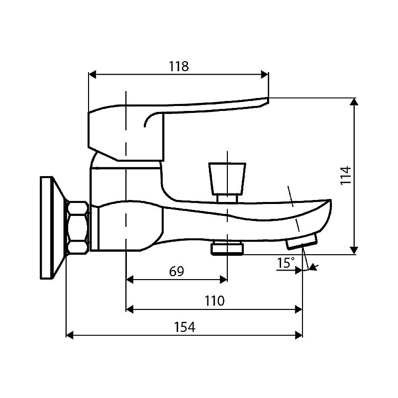 Смеситель для ванны Dorff Ultra D4085016 хром купить в интернет-магазине сантехники Sanbest