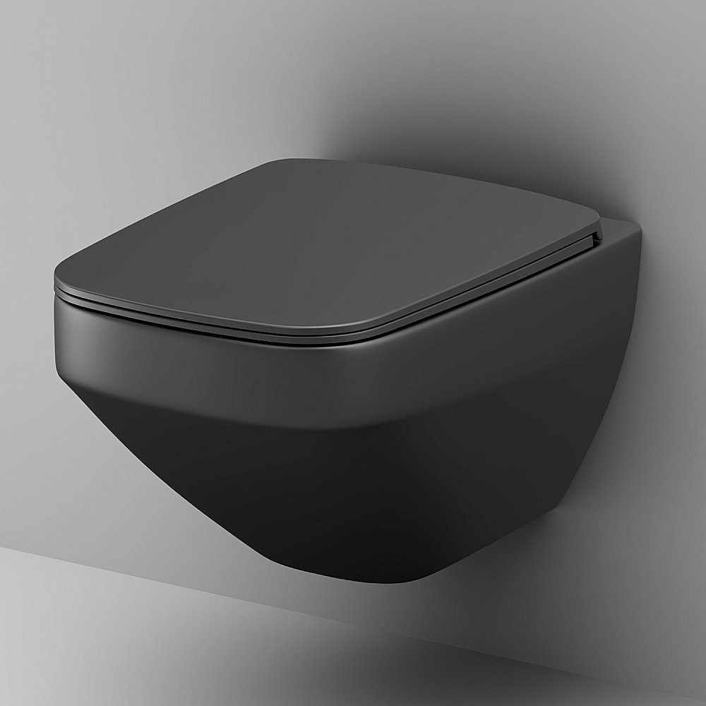 Унитаз подвесной AM.PM Inspire V2.0 C50A1700MBSC черный матовый, безободковый купить в интернет-магазине Sanbest