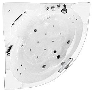 Ванна акриловая Gemy Arc-shape G9082 K 152х152 белая с гидромассажем купить в интернет-магазине Sanbest