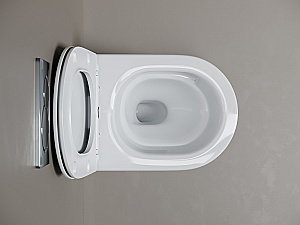 Унитаз подвесной Ceramica Nova Mia CN1805T белый, безободковый, с крышкой микролифт, слив торнадо купить в интернет-магазине Sanbest