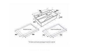 Кухонная мойка Paulmark NEXT-MULTI SINK 74 UNI PM787445-LG светлое золото купить в интернет-магазине сантехники Sanbest