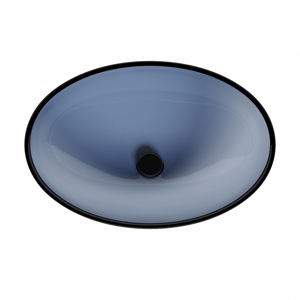 Раковина накладная прозрачная ABBER Kristall AT2802Saphir синяя купить в интернет-магазине Sanbest