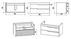 Тумба с раковиной Misty Софт - 90 П-Соф-01090-011П2Я белая для ванной в интернет-магазине Sanbest