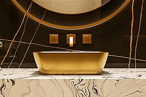 Раковина накладная ABBER Rechteck AC2200MMG золото матовое купить в интернет-магазине Sanbest