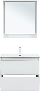 Тумба с раковиной Aquanet Милан 336369/330431 80 белый глянец для ванной в интернет-магазине Sanbest