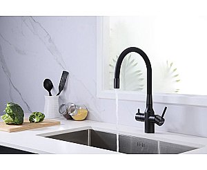 Смеситель для кухни Paulmark Salix Sa213419-BLM черный  купить в интернет-магазине сантехники Sanbest