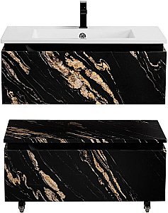 Тумба с раковиной Cezares Slider 80 SLIDER-800-1C-SO-NF черный фьюжн для ванной в интернет-магазине Sanbest