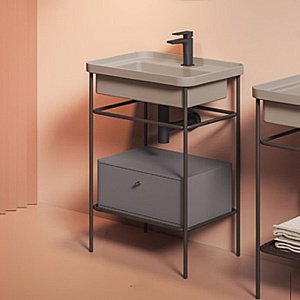 Консоль с раковиной Artceram FUORI SCALA ACA056/TFL034/ACM039 60.5 коричневая для ванной в интернет-магазине сантехники Sanbest