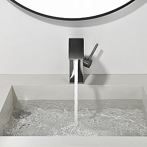 Смеситель для раковины Black&white Gravity GF-7106-GM оружейная сталь матовая купить в интернет-магазине сантехники Sanbest