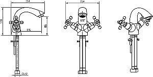 Смеситель для раковины Boheme Royal Cristal 291-Royal/CRST black золото/Preciosa купить в интернет-магазине сантехники Sanbest