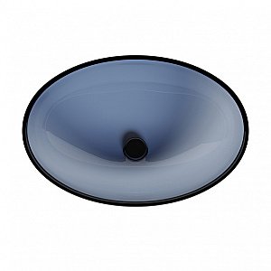 Раковина накладная прозрачная ABBER Kristall AT2802Saphir синяя купить в интернет-магазине Sanbest