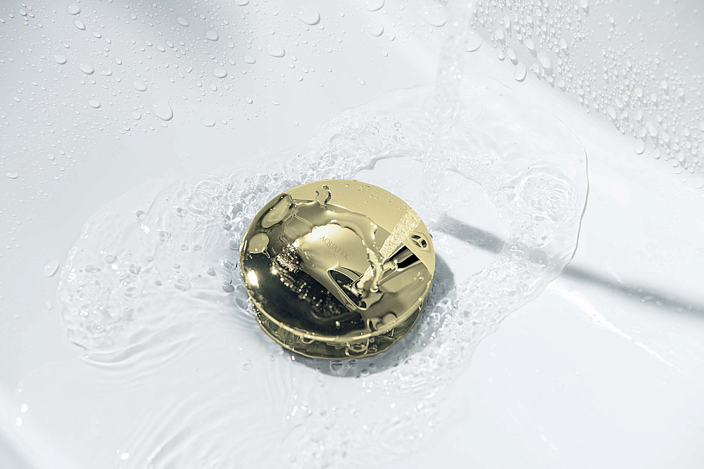 Донный клапан Aquatek AQ6002PG золото полированное купить в интернет-магазине сантехники Sanbest