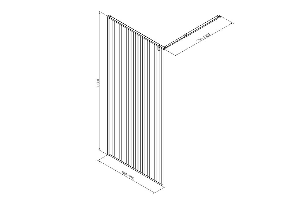 Душевое ограждение Royal Bath BERN 100 RB 100-C-BL стекло рифленое/профиль черный купить в интернет-магазине Sanbest
