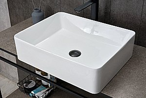 Раковина накладная Gid Geometrico 52 N9104 51236 белая купить в интернет-магазине Sanbest