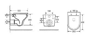 Унитаз с инсталляцией WeltWasser MARBERG 507+ODENBACH 004 GL-WT+MAR 507 SE MT-BL белый глянец/кнопка черная матовая купить в интернет-магазине Sanbest