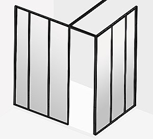 Душевое ограждение Jacob Delafon Nouvelle Vague 110 боковая стенка 110 зеркальное/черный купить в интернет-магазине Sanbest