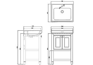 Тумба с раковиной на 1 отверстие Burlington Riviera RIVF580W-R для ванной в интернет-магазине Sanbest