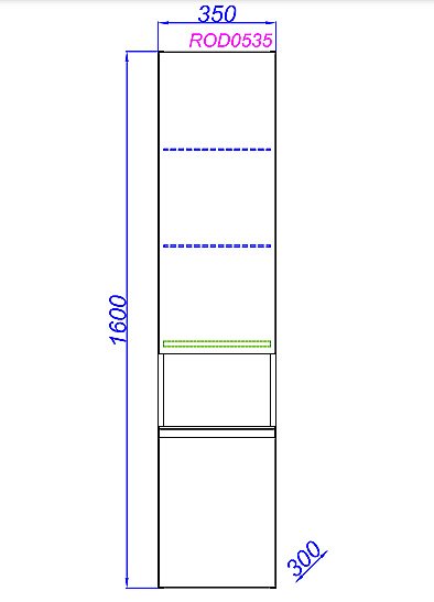 Пенал Aqwella Rodos ROD0535 белый для ванной в интернет-магазине сантехники Sanbest